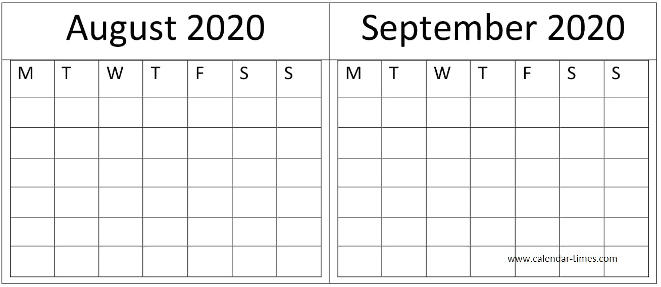 August September 2020 Calendar