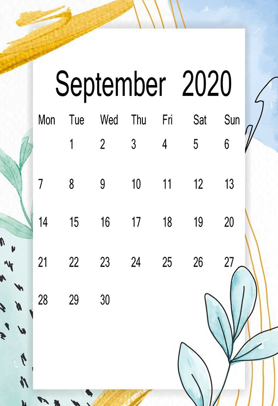 Cute September 2020 Calendar