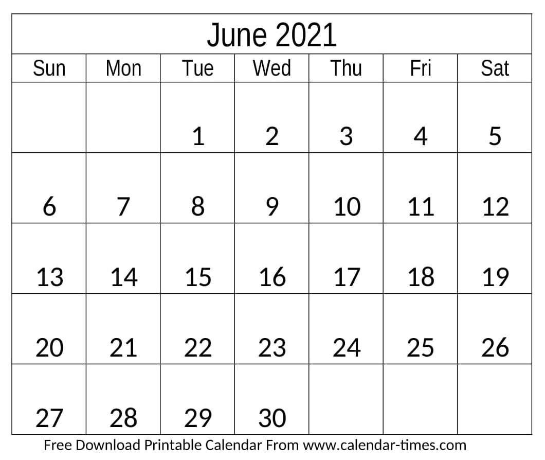 June 2021 Calendar Word Pdf And Excel Calendar Times